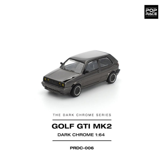 Pop Race Golf GTI Mk2 Dark Chrome 1:64 Diecast Car PRDC006
