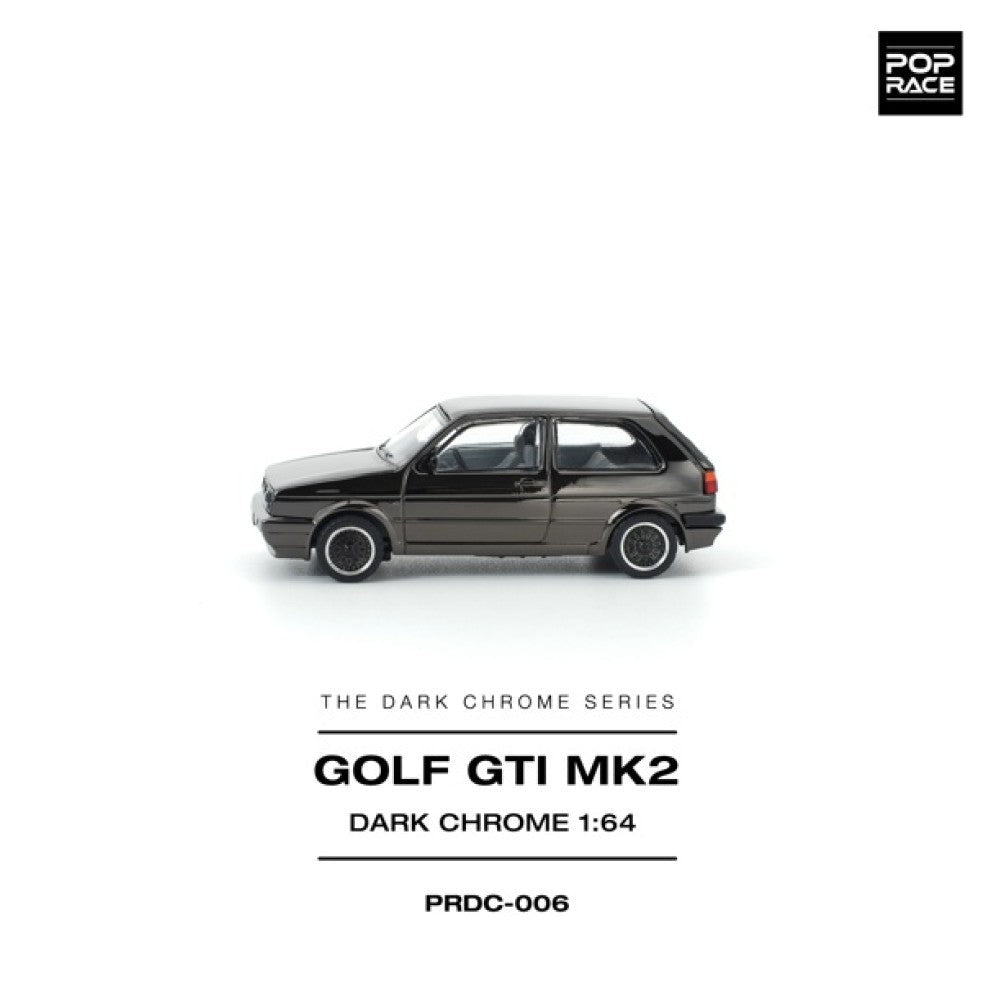 Pop Race Golf GTI Mk2 Dark Chrome 1:64 Diecast Car PRDC006