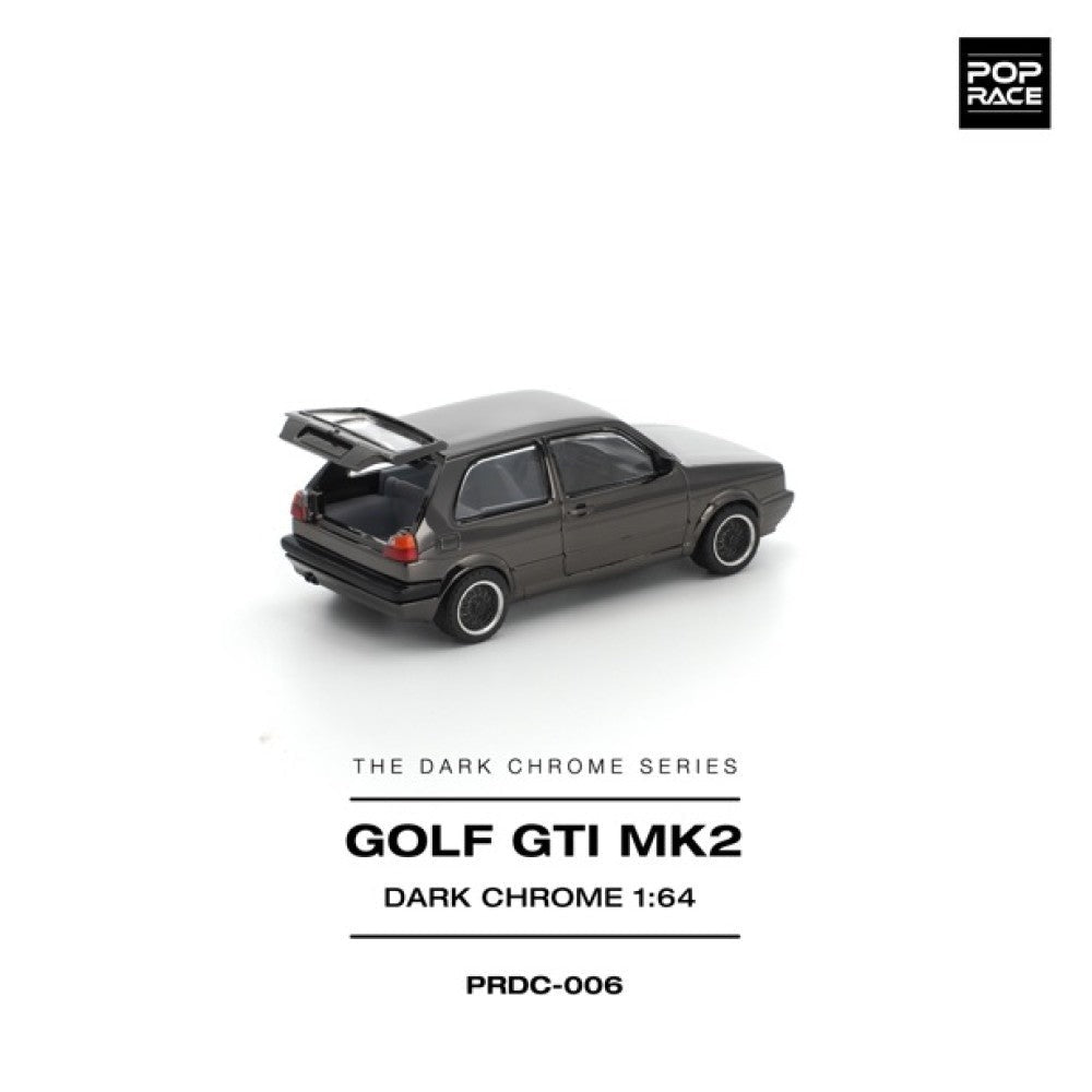 Pop Race Golf GTI Mk2 Dark Chrome 1:64 Diecast Car PRDC006