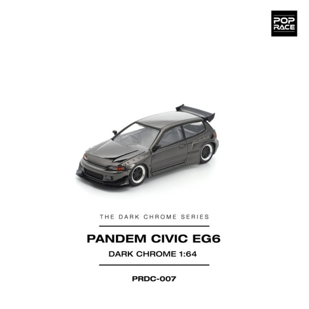 Pop Race Pandem Civic EG6 Dark Chrome 1:64 Diecast Car PRDC007