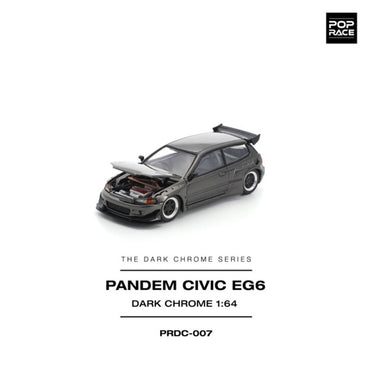 Pop Race Pandem Civic EG6 Dark Chrome 1:64 Diecast Car PRDC007