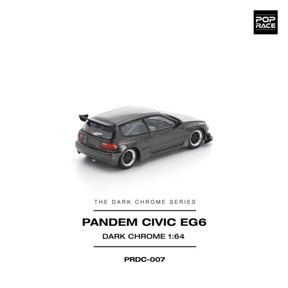 Pop Race Pandem Civic EG6 Dark Chrome 1:64 Diecast Car PRDC007