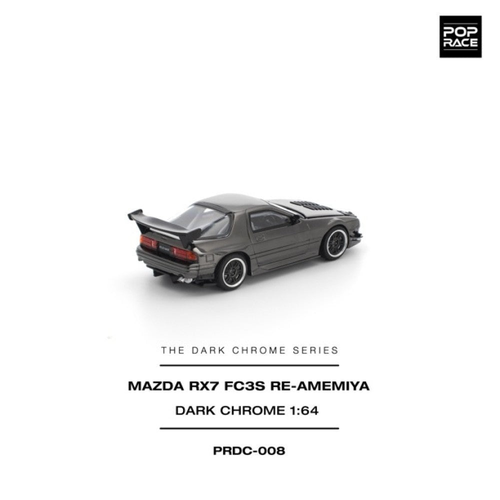 Pop Race Mazda RX7 (FC3S) Re-Amemiya Dark Chrome 1:64 Diecast Car PRDC008