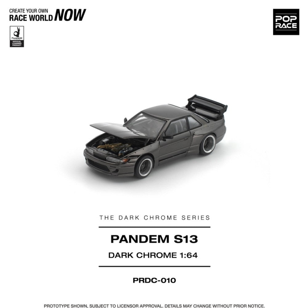 Pop Race Pandem S13 Dark Chrome 1:64 Diecast Car PRDC010