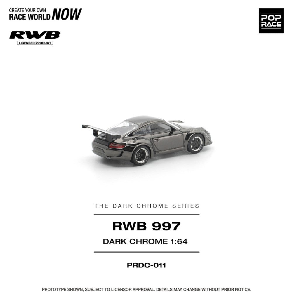Pop Race RWB 997 Dark Chrome 1:64 Diecast Car PRDC011