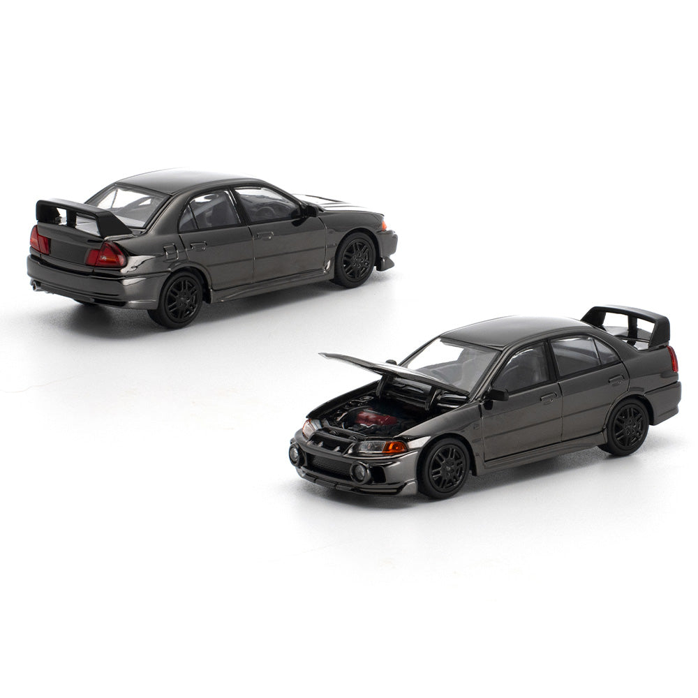 Pop Race Lancer Evolution IV Dark Chrome 1:64 Diecast Car DC013