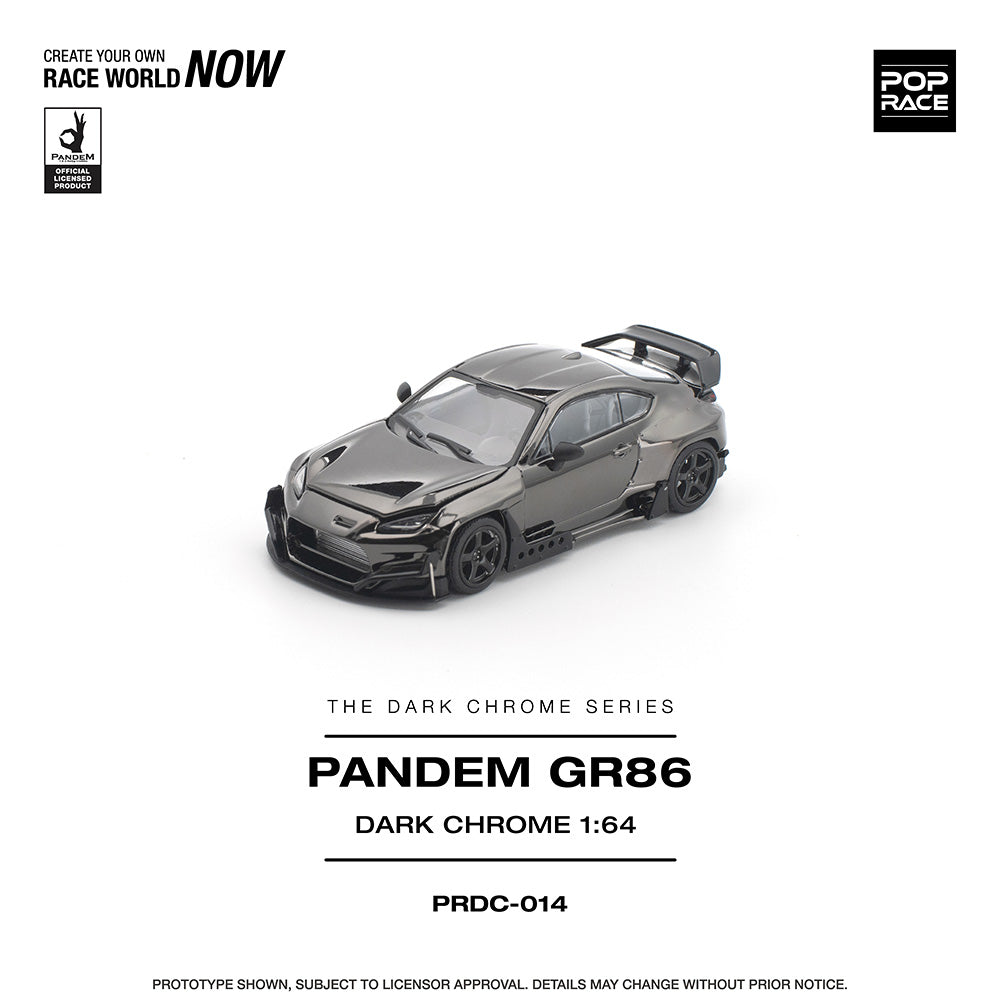 Pop Race Pandem GR86 Dark Chrome 1:64 Diecast Car DC014