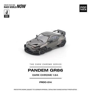 Pop Race Pandem GR86 Dark Chrome 1:64 Diecast Car DC014