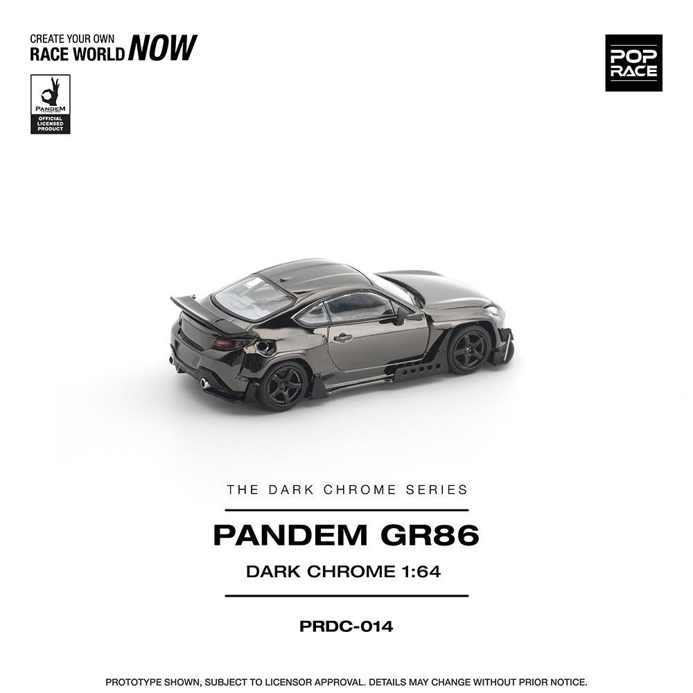 Pop Race Pandem GR86 Dark Chrome 1:64 Diecast Car DC014