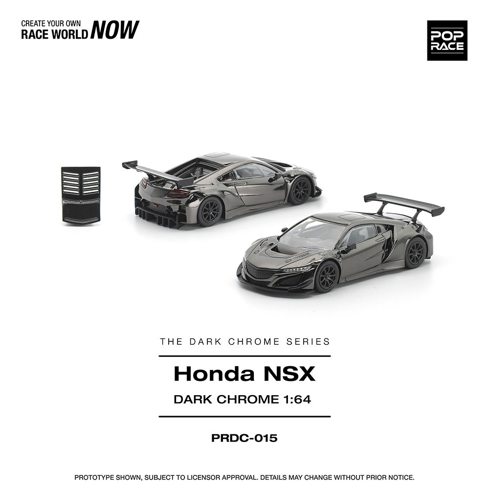 Pop Race Honda NSX Dark Chrome 1:64 Diecast Car DC015