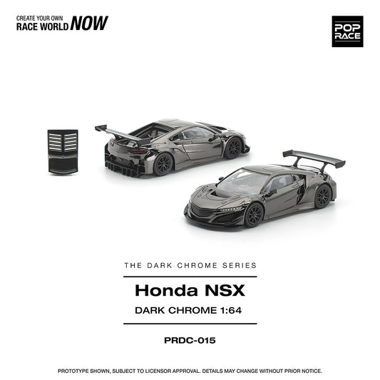 Pop Race Honda NSX Dark Chrome 1:64 Diecast Car DC015