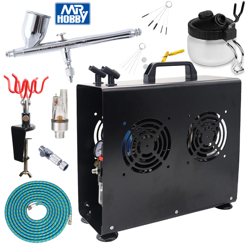 Mr Hobby PS-266 Procon Boy FWA 05 Airbrush Premium Compressor Bundle Kit