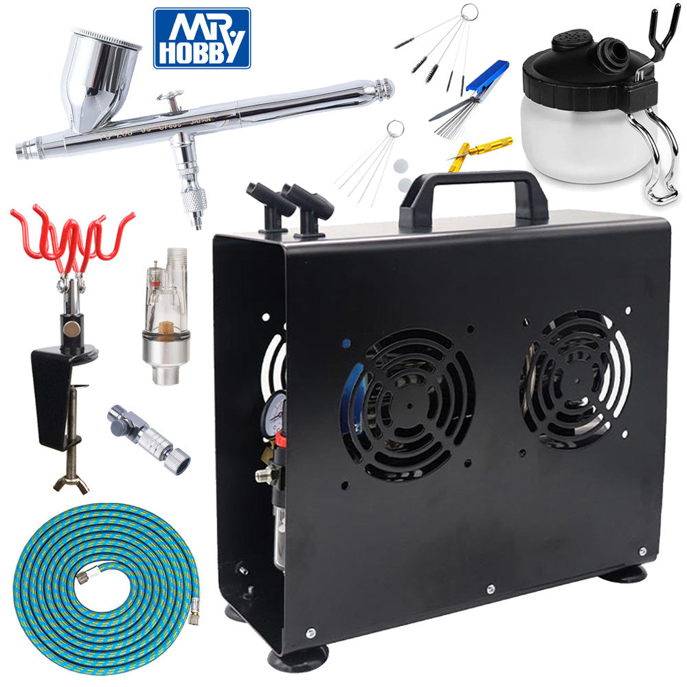 Mr Hobby PS-266 Procon Boy FWA 05 Airbrush Premium Compressor Bundle Kit