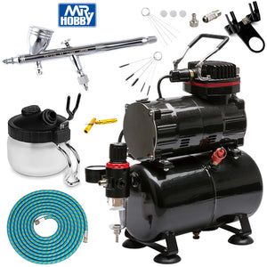 Mr Hobby PS-270 Procon Boy FWA Plat. 02 Airbrush Standard Compressor Bundle Kit