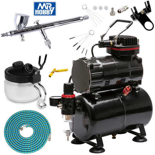 Mr Hobby PS-289 Procon Boy WA Plat 03 v2 Airbrush Standard Compressor Bundle Kit