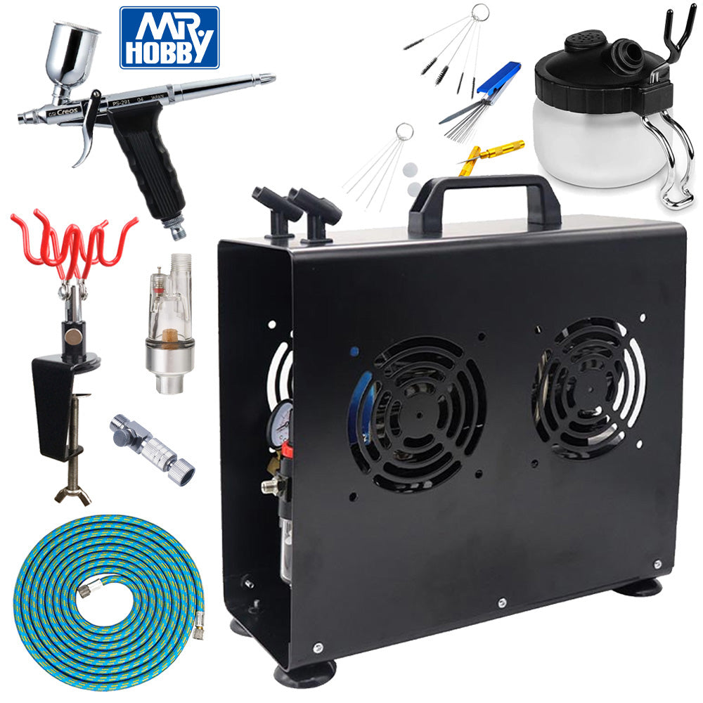 Mr Hobby PS-291 Procon Boy LWA-H 04 Airbrush Premium Compressor Bundle Kit