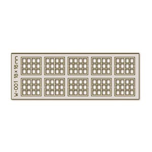 Proses W-001 10 pcs 18X16mm 12 Pane Laser-Cut Windows H0/00