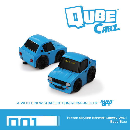 QubeCarz 001 Nissan Skyline Kenmeri Liberty Walk Baby Blue by MiniGT