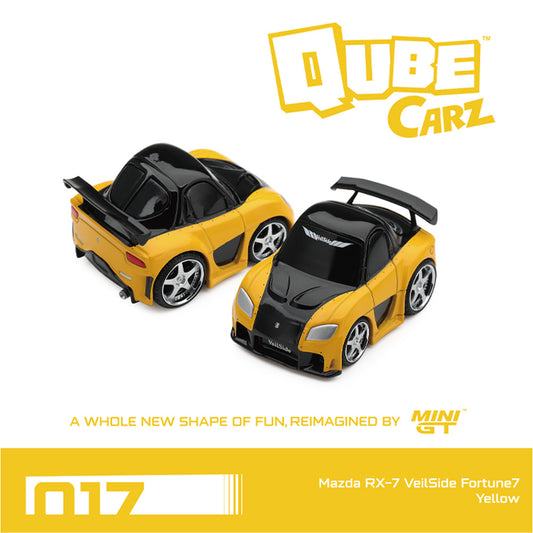 MiniGT QubeCarz 017 Mazda RX-7 VeilSide Fortune7 Yellow
