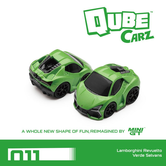 QubeCarz 011 Lamborghini Revuelto Verde Selvans by MiniGT