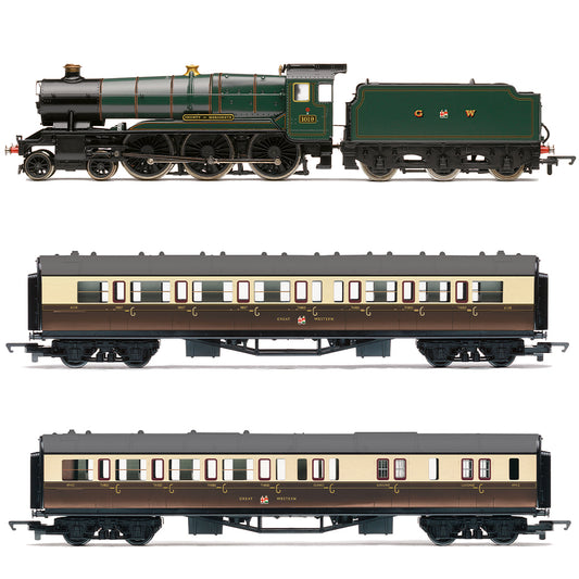 Hornby R30376 RailRoad GWR, Class 1000, 'County of Merioneth' Train Pack - Era 3