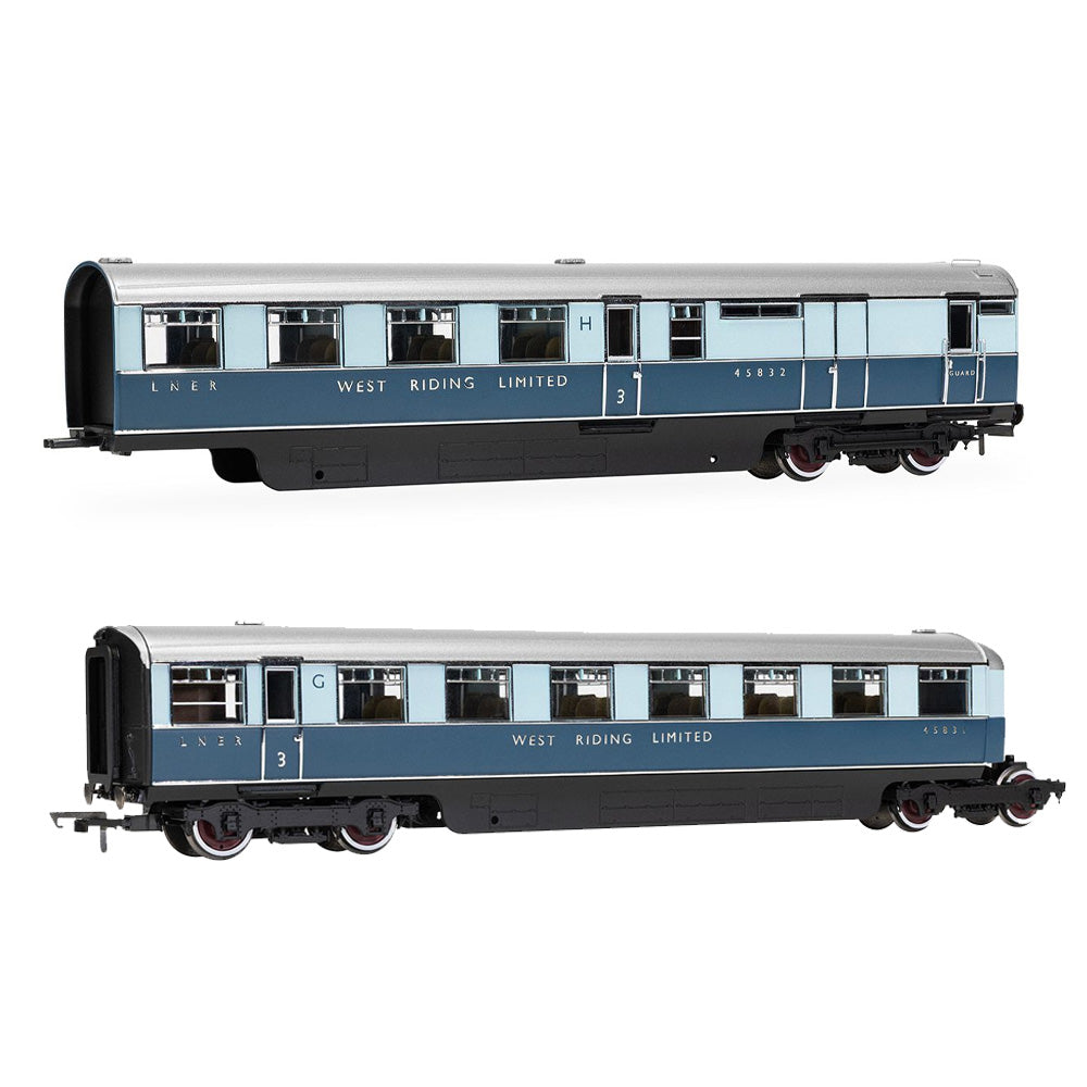 Hornby R40480 LNER West Riding Ltd Open Third & Brake Third Artic. Coach Pack
