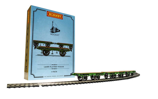 Hornby R60014 L&MR, Flat Bed Wagon Pack - Era 1 OO Gauge