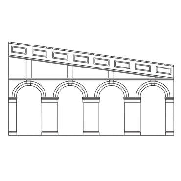 Hornby R7375 High Stepped Arched Retaining Walls x2 Engineers Blue Brick 1:76 OO