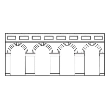 Hornby R7384 Mid Level Arched Retaining Walls x2 (Red Brick) 1:76/OO Gauge
