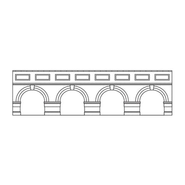 Hornby R7388 Low Level Arched Retaining Walls x2 (Red Brick) 1:76/OO Gauge