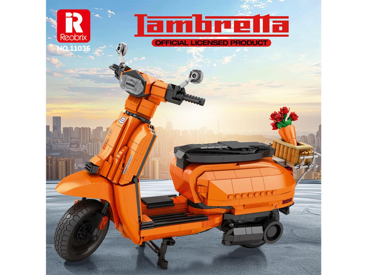 Reobrix Lambretta Scooter Orange 1169pc Construction Set RBX11036