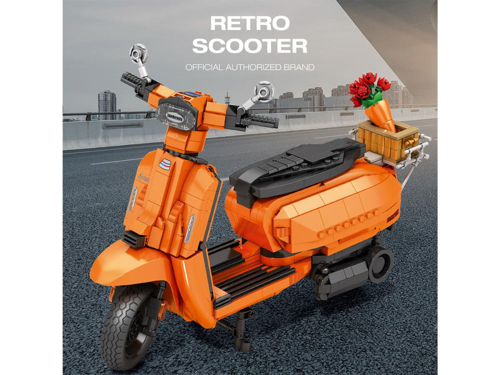 Reobrix Lambretta Scooter Orange 1169pc Construction Set RBX11036
