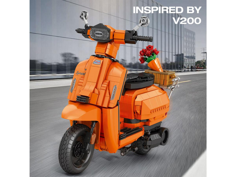 Reobrix Lambretta Scooter Orange 1169pc Construction Set RBX11036