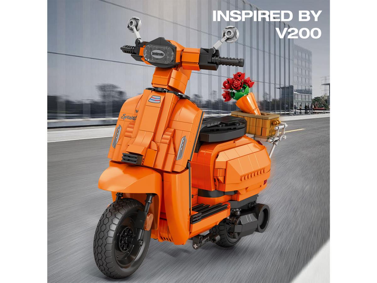 Reobrix Lambretta Scooter Orange 1169pc Construction Set RBX11036