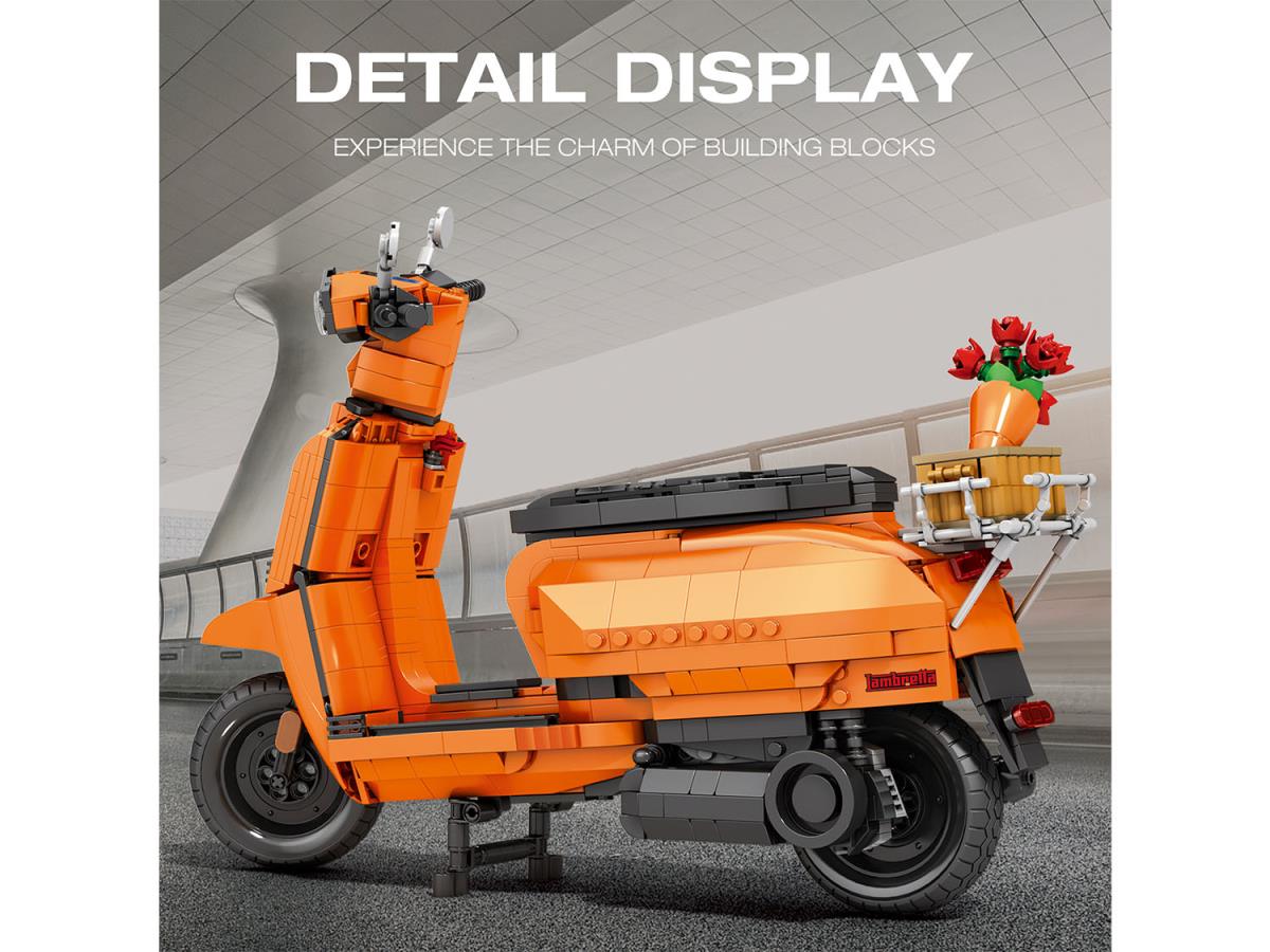 Reobrix Lambretta Scooter Orange 1169pc Construction Set RBX11036