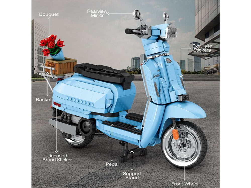 Reobrix Lambretta Scooter Sky Blue 1169pc Construction Set RBX11037