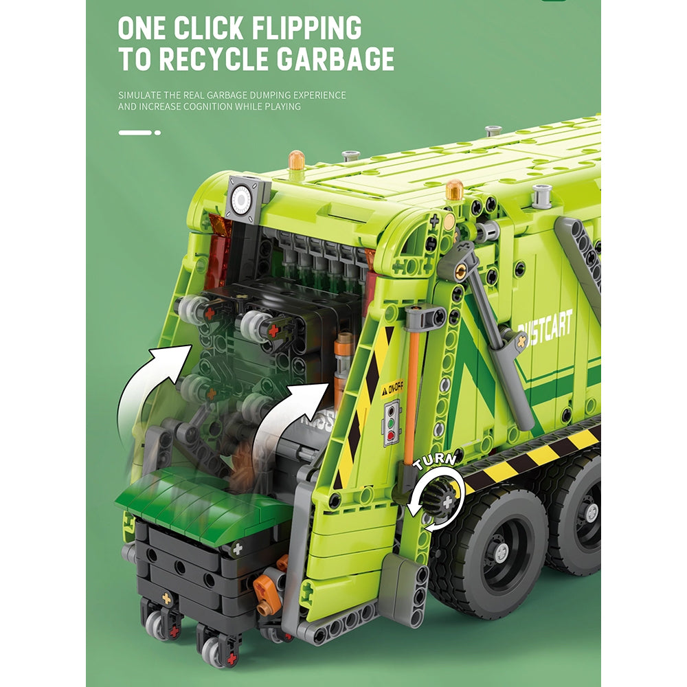 Reobrix 22022 Garbage Truck Rubbish Lorry RC Brick Model 1458pcs Age 14+