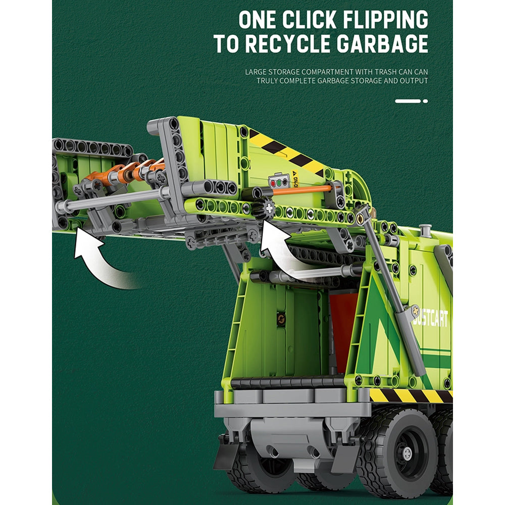 Reobrix 22022 Garbage Truck Rubbish Lorry RC Brick Model 1458pcs Age 14+