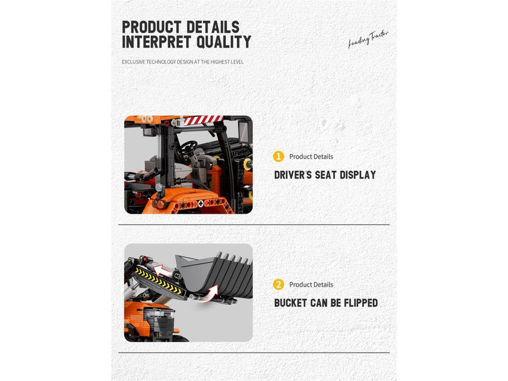 Reobrix RC Front Loader Tractor 1496pc Construction Set RBX22024