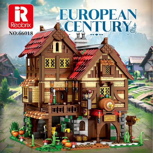 Reobrix 66018 Medieval European Tvaern Bistro Brick Model 2831pcs Age 14+