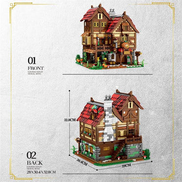 Reobrix 66018 Medieval European Tvaern Bistro Brick Model 2831pcs Age 14+