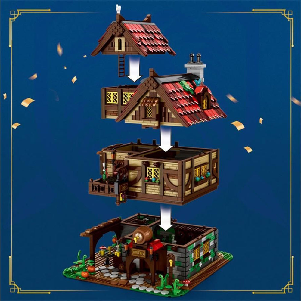 Reobrix 66018 Medieval European Tvaern Bistro Brick Model 2831pcs Age 14+