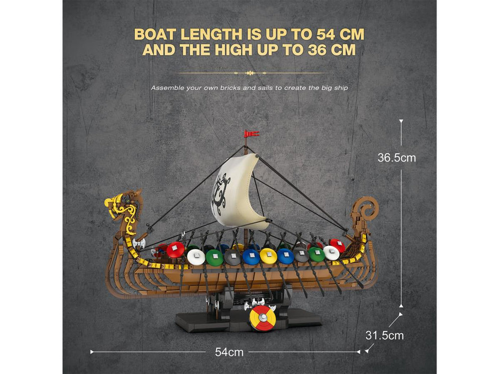 Reobrix Viking Ship 2547pc Construction Set RBX66101