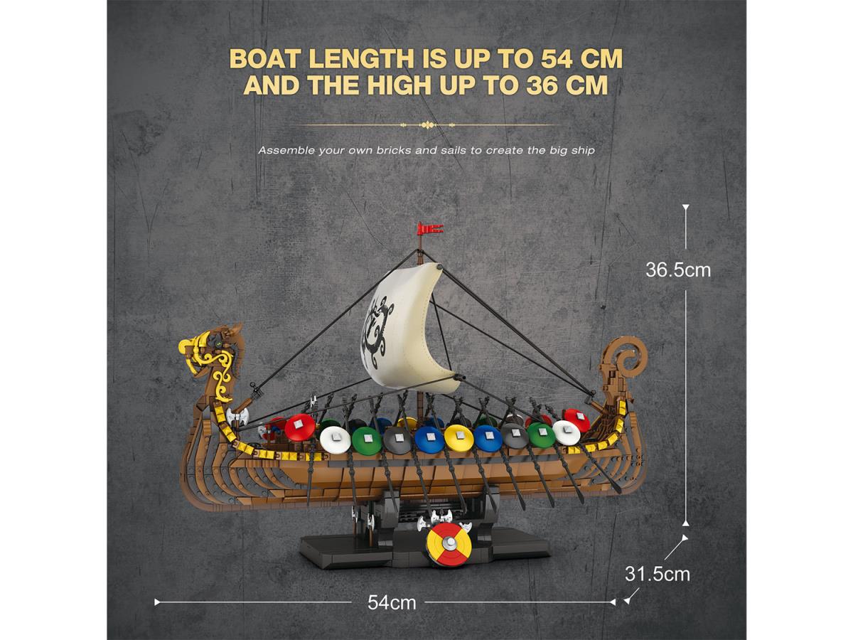 Reobrix Viking Ship 2547pc Construction Set RBX66101