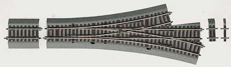 Rocoline Ballasted (DWW15) Three Way Turnout 15 Degree HO Gauge RC42543