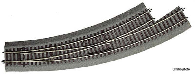 Rocoline Ballasted (BWL3) Left Hand Curved Turnout HO Gauge RC42572