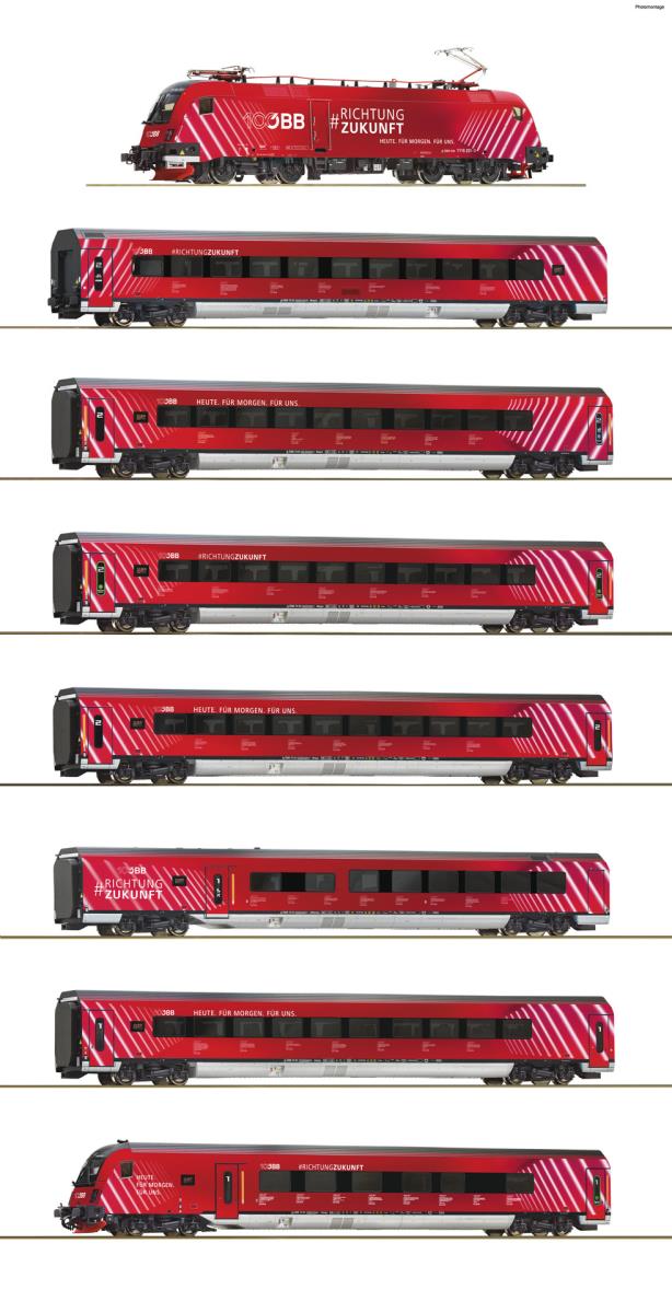 Roco OBB Railjet '100 Years of OBB' Train Pack VI (~AC-Sound) RC5520002 HO Gauge