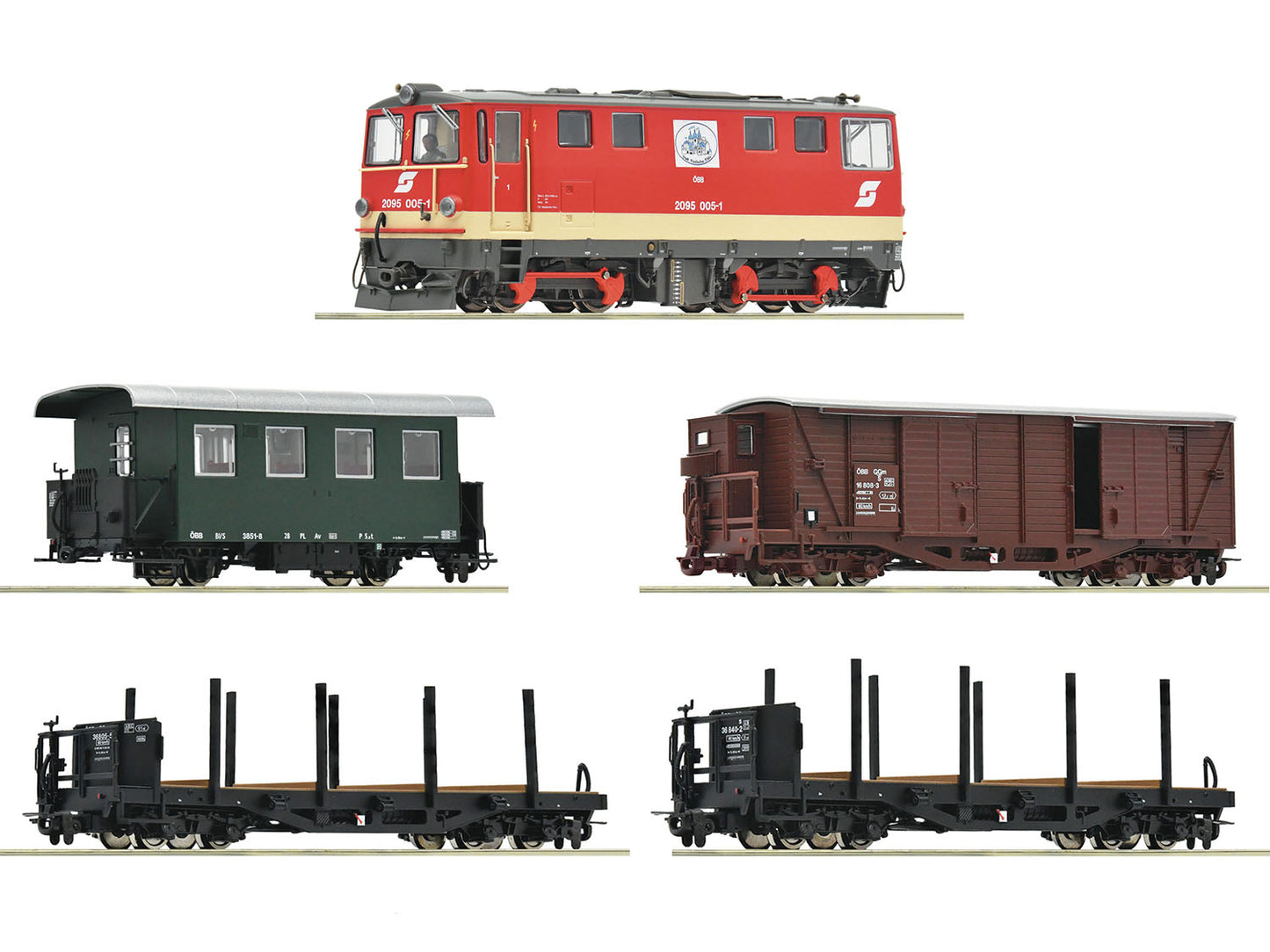 Roco OBB Rh2095 Diesel Mixed Traffic Train Pack V (DCC-Sound) HO Gauge RC5550001