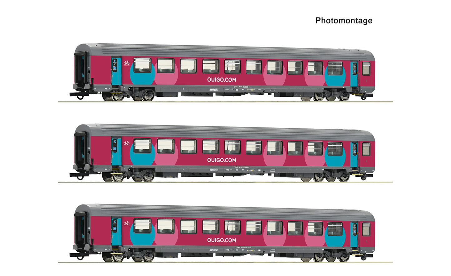 Roco SNCF Ouigo Corail Coach Set (3) VI RC6200025 HO Gauge