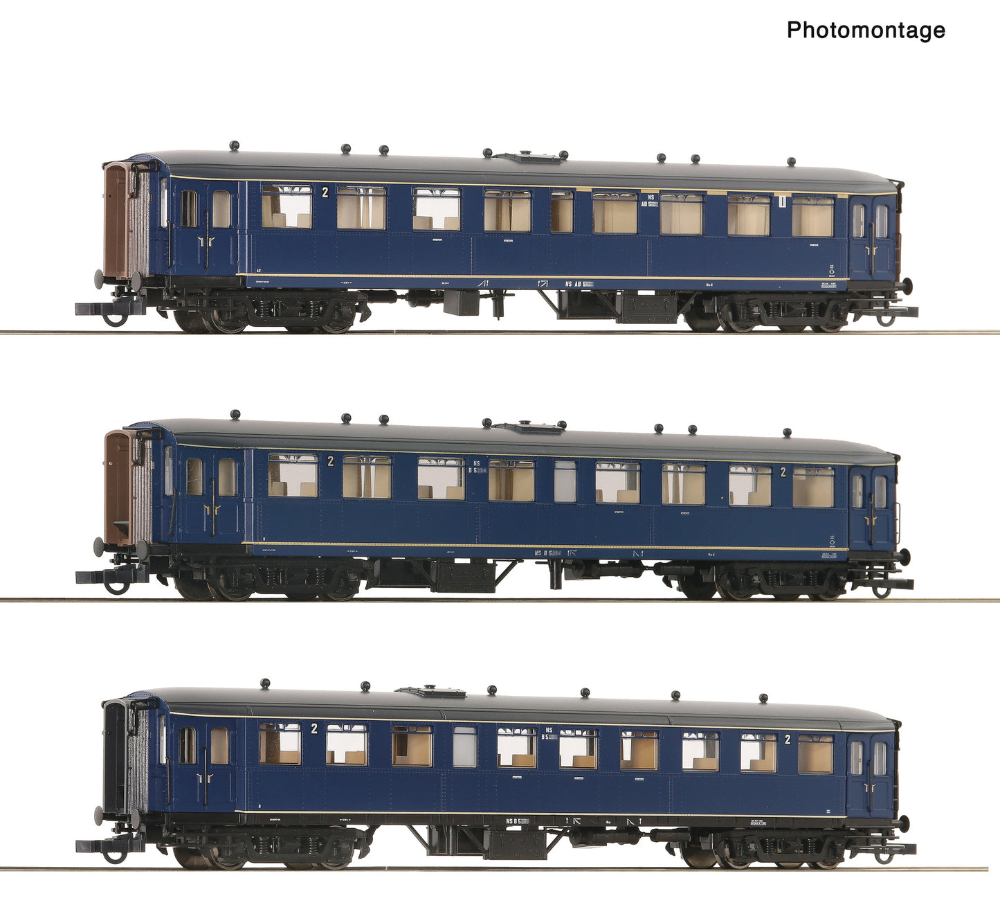Roco NS AB/B Blokkendoos Coach Set (3) III RC6200054 HO Gauge